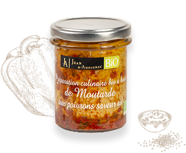 moutarde bio au poivron et à l'ail