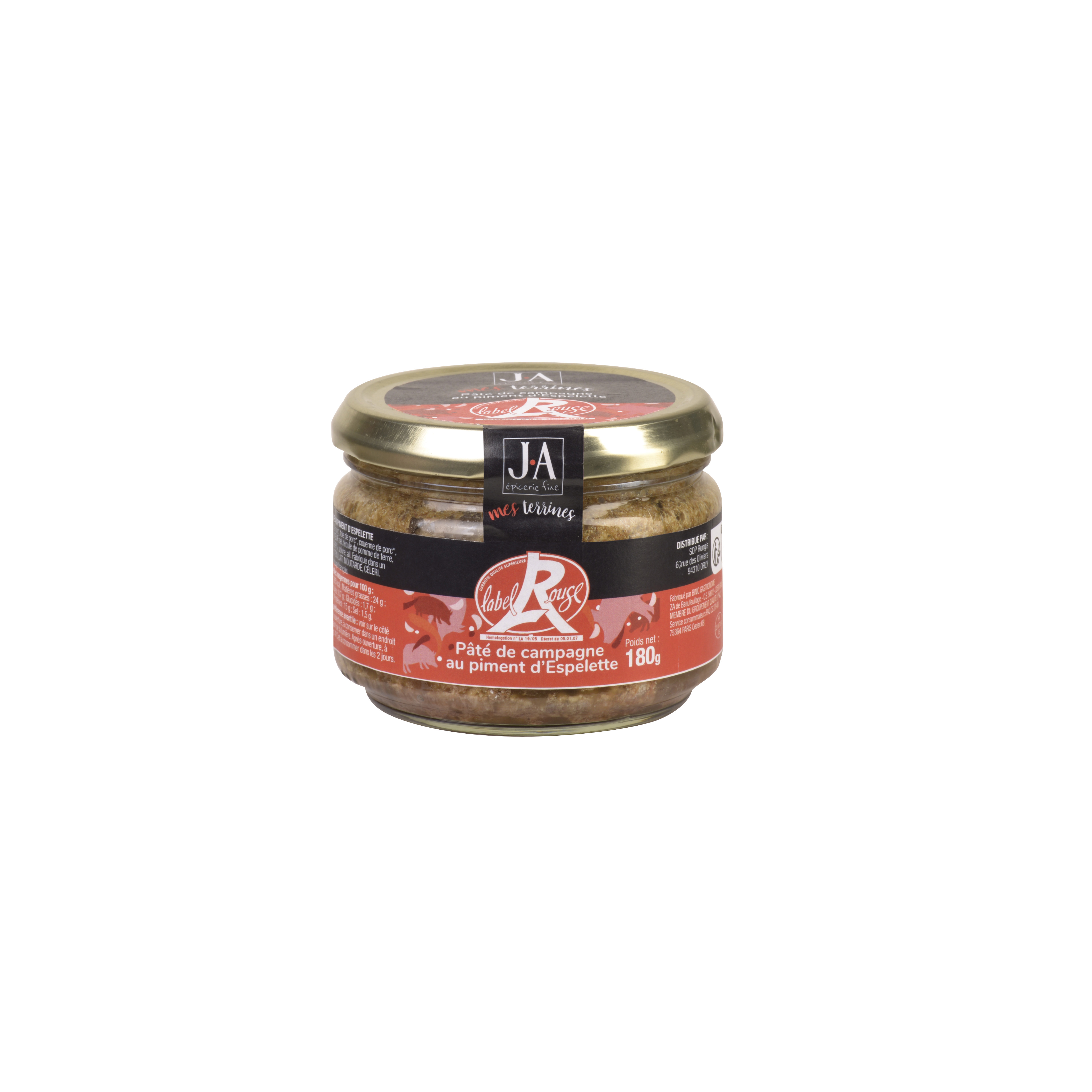 CAMPAIGN PATE WITH ESPELETTE PEPPER LABEL ROUGE 
