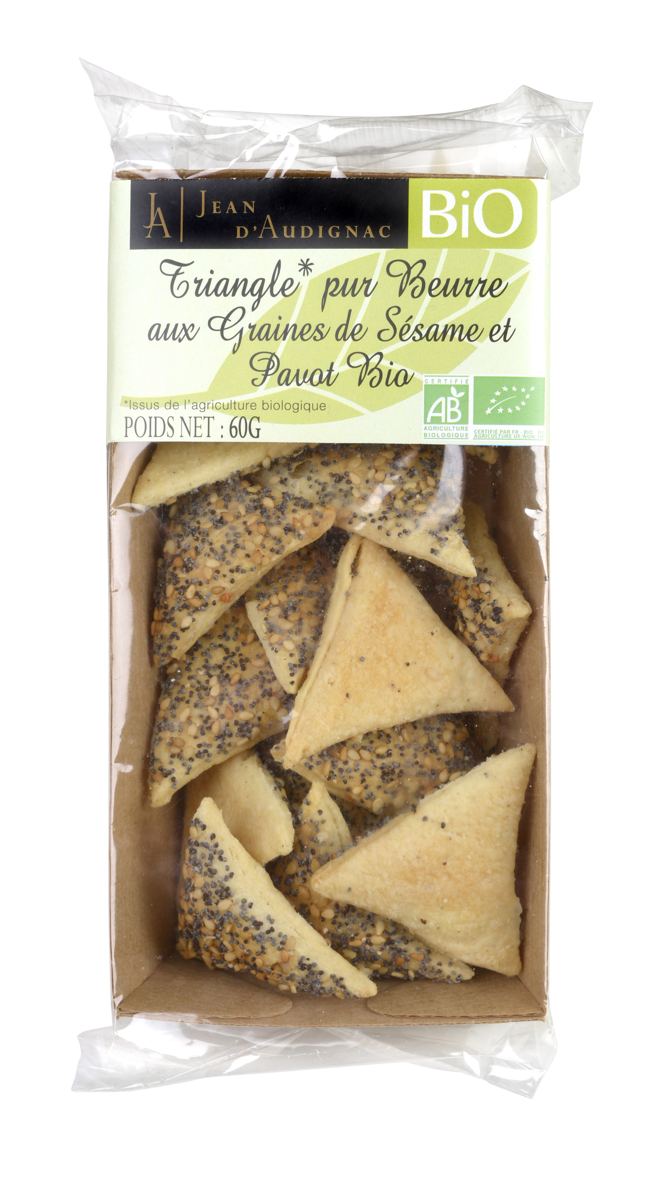 ORGANIC PUR BUTTER SESAME SEEDS AND POPPY PALMIERS
