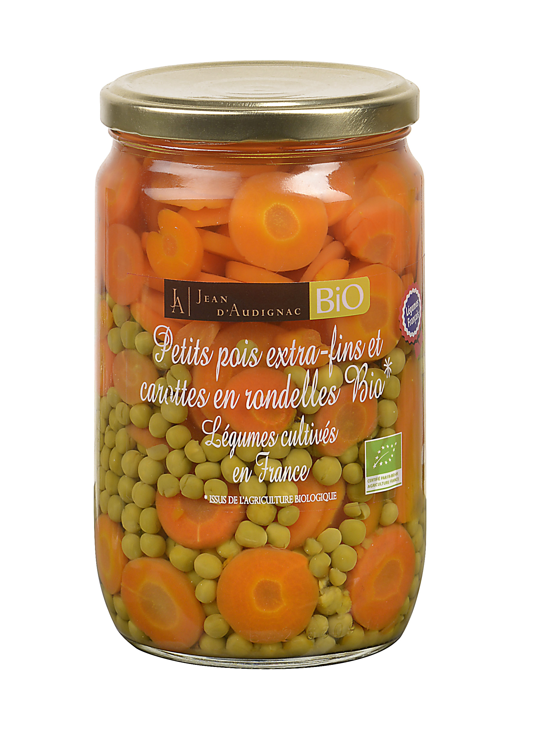 ORGANIC EXTRA FINE GREEN PEAS AND SLICED CARROTS