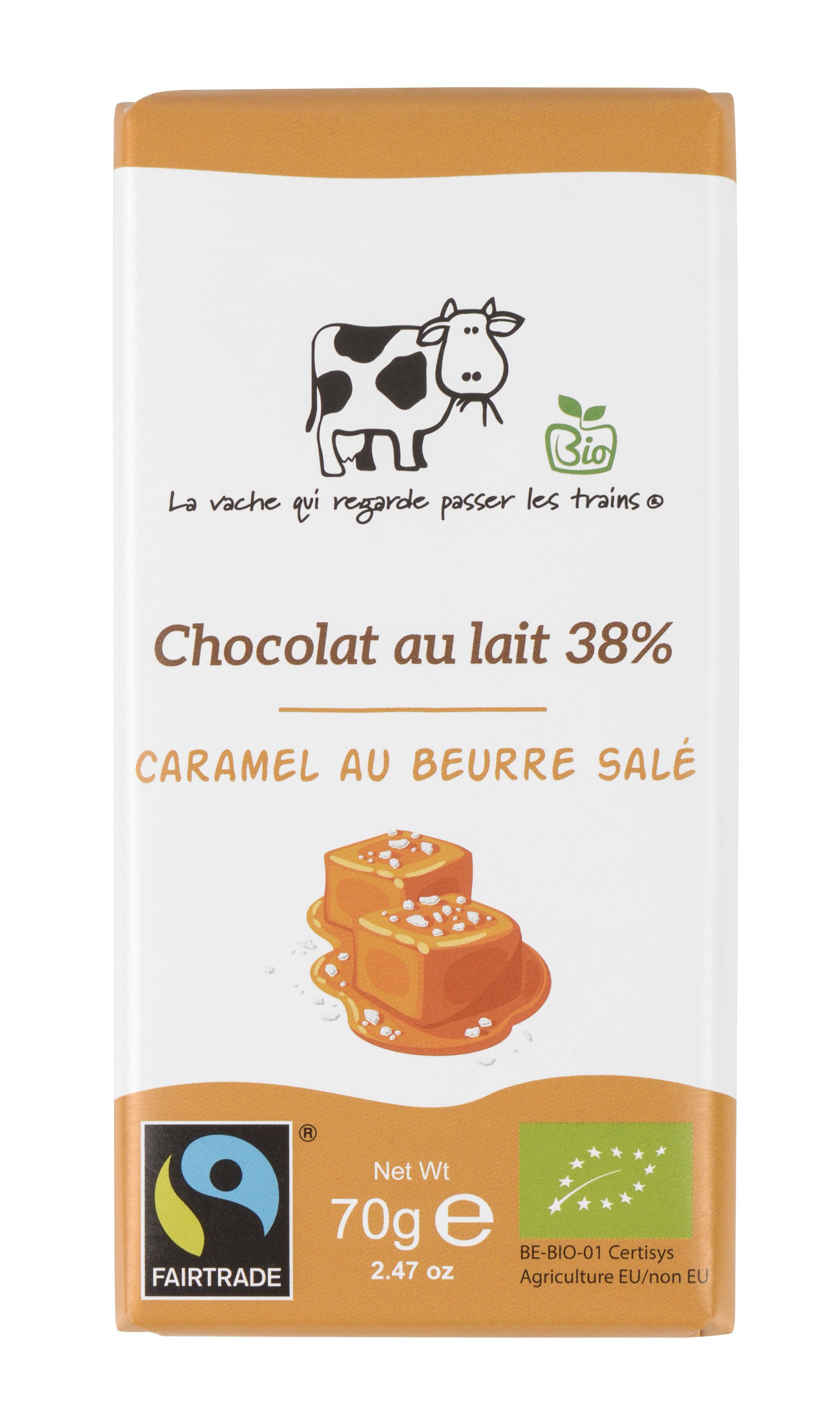 ORGANIC MILK CHOCOLATE BAR WITH SALTED BUTTER CARAMEL
