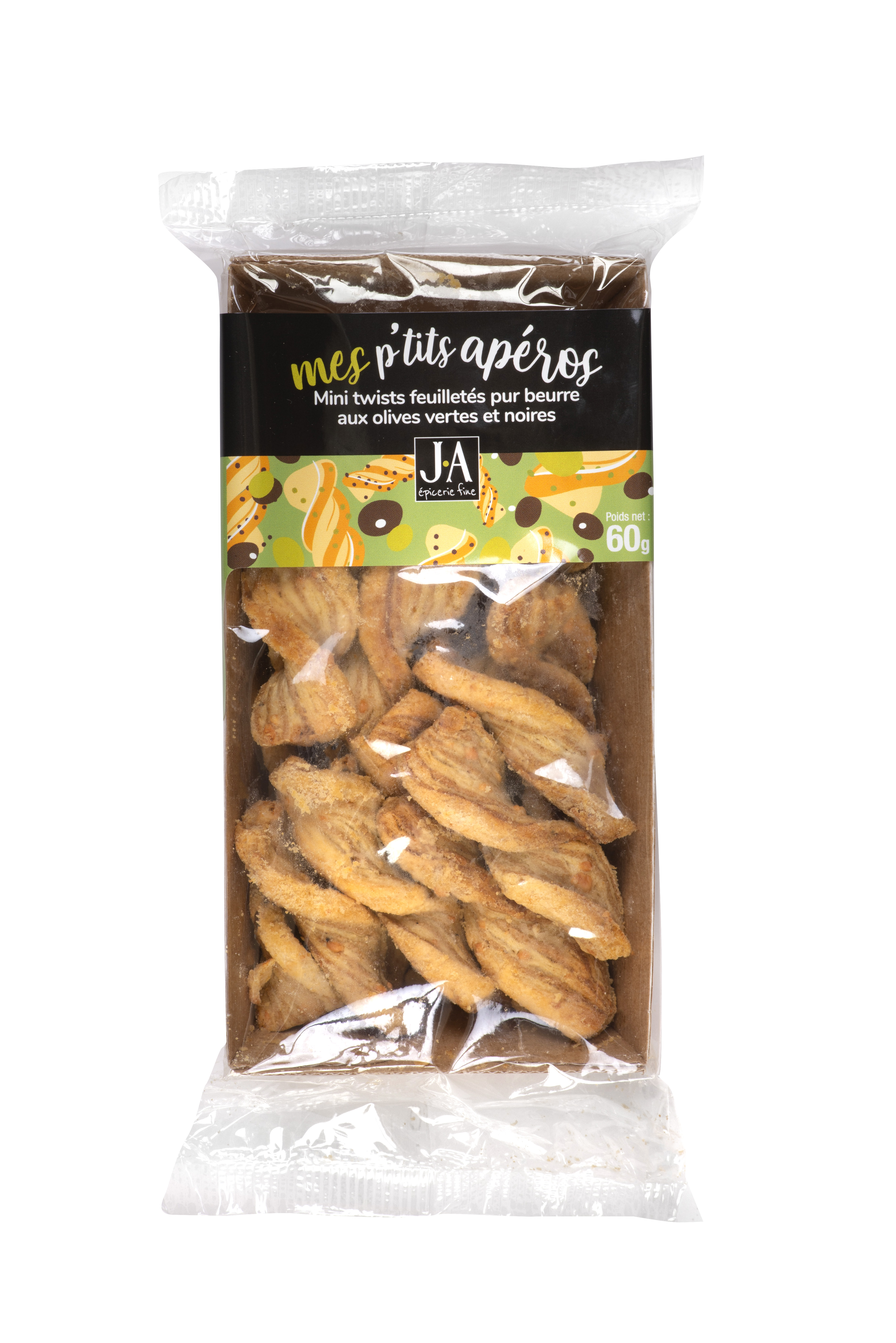 MINI TWIST GREEN AND BLACK OLIVES