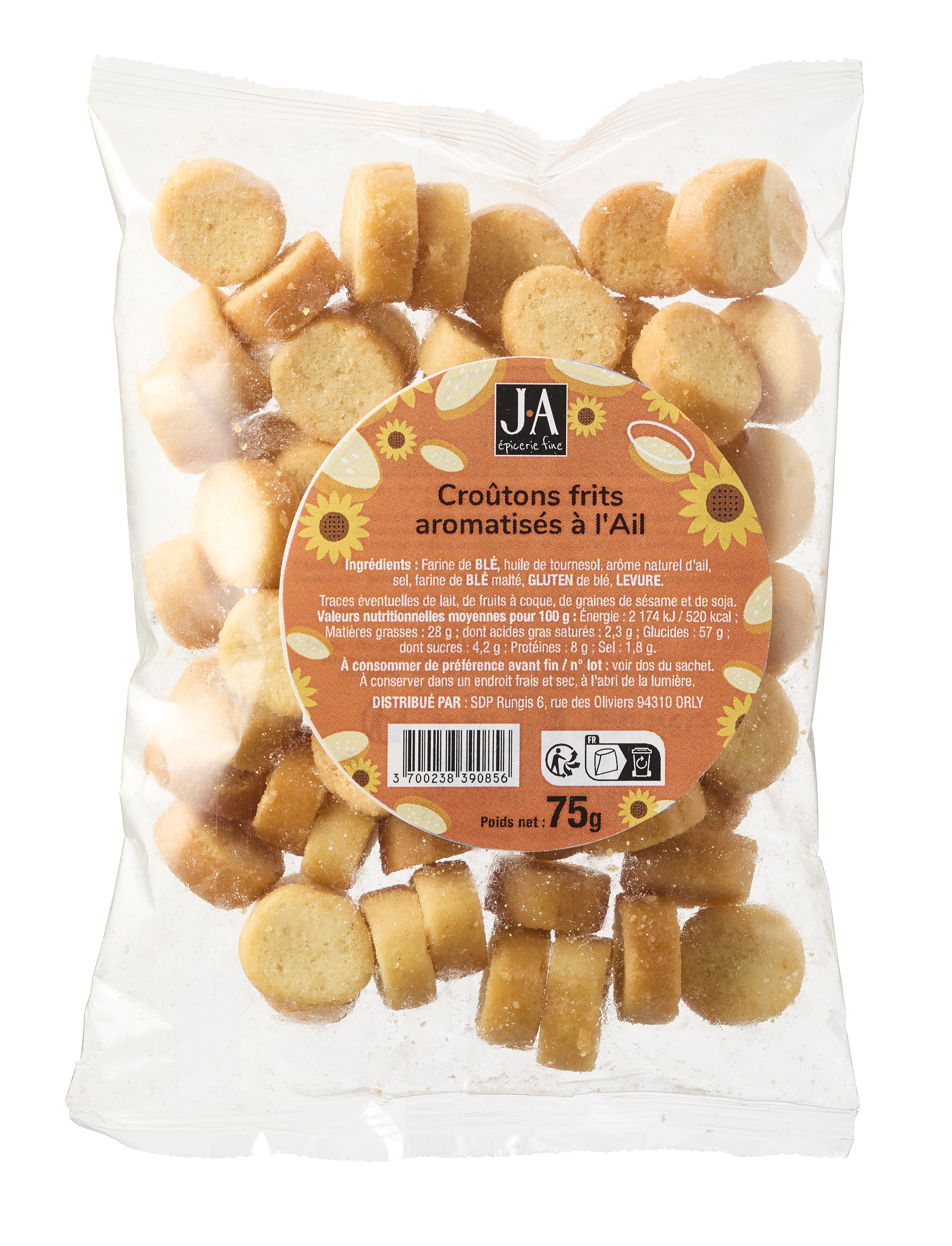 CROUTONS ROUND FRIED GARLIC-FLAVORED