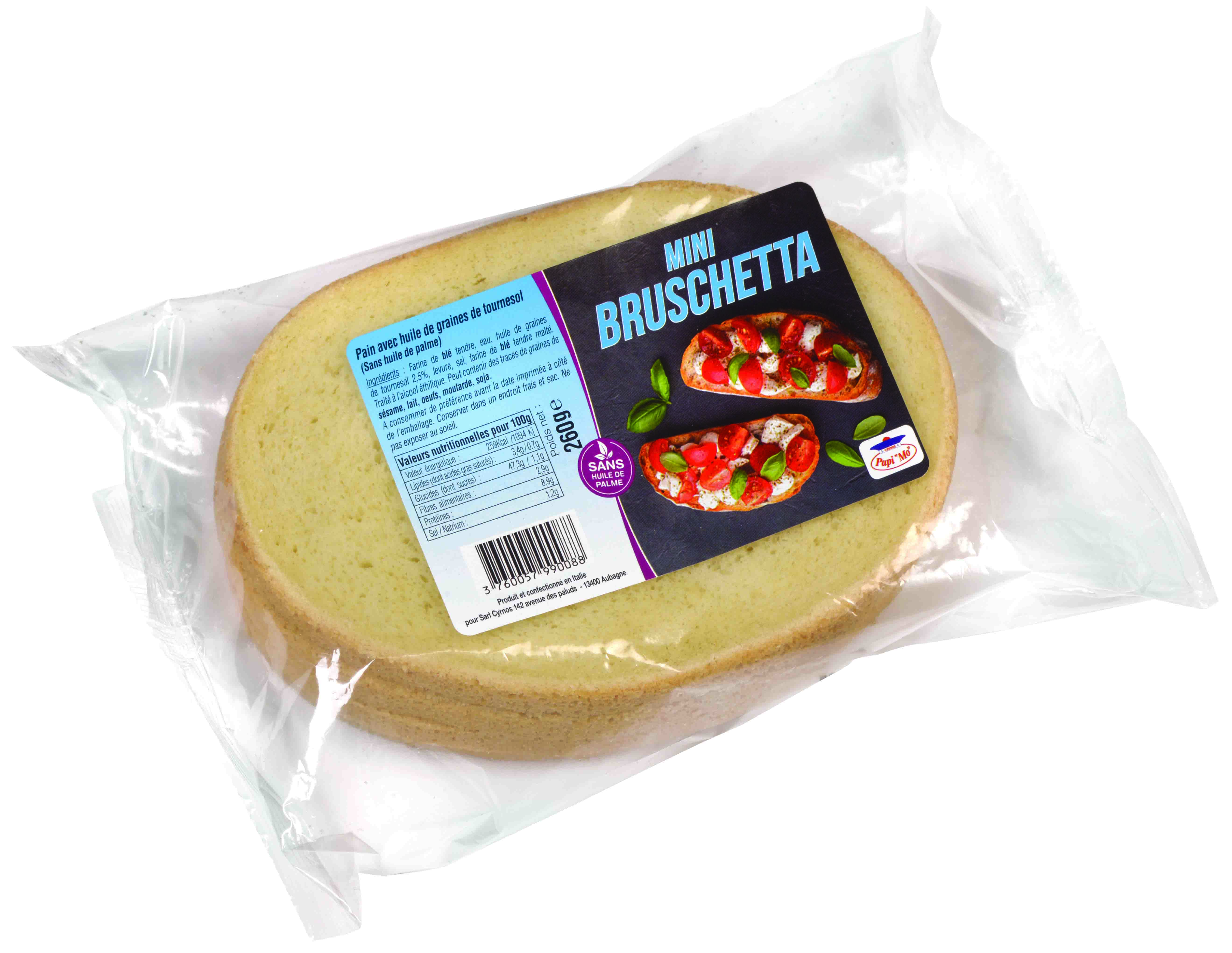 SMALL BRUSCHETTA WITH SUNFLOWER OIL