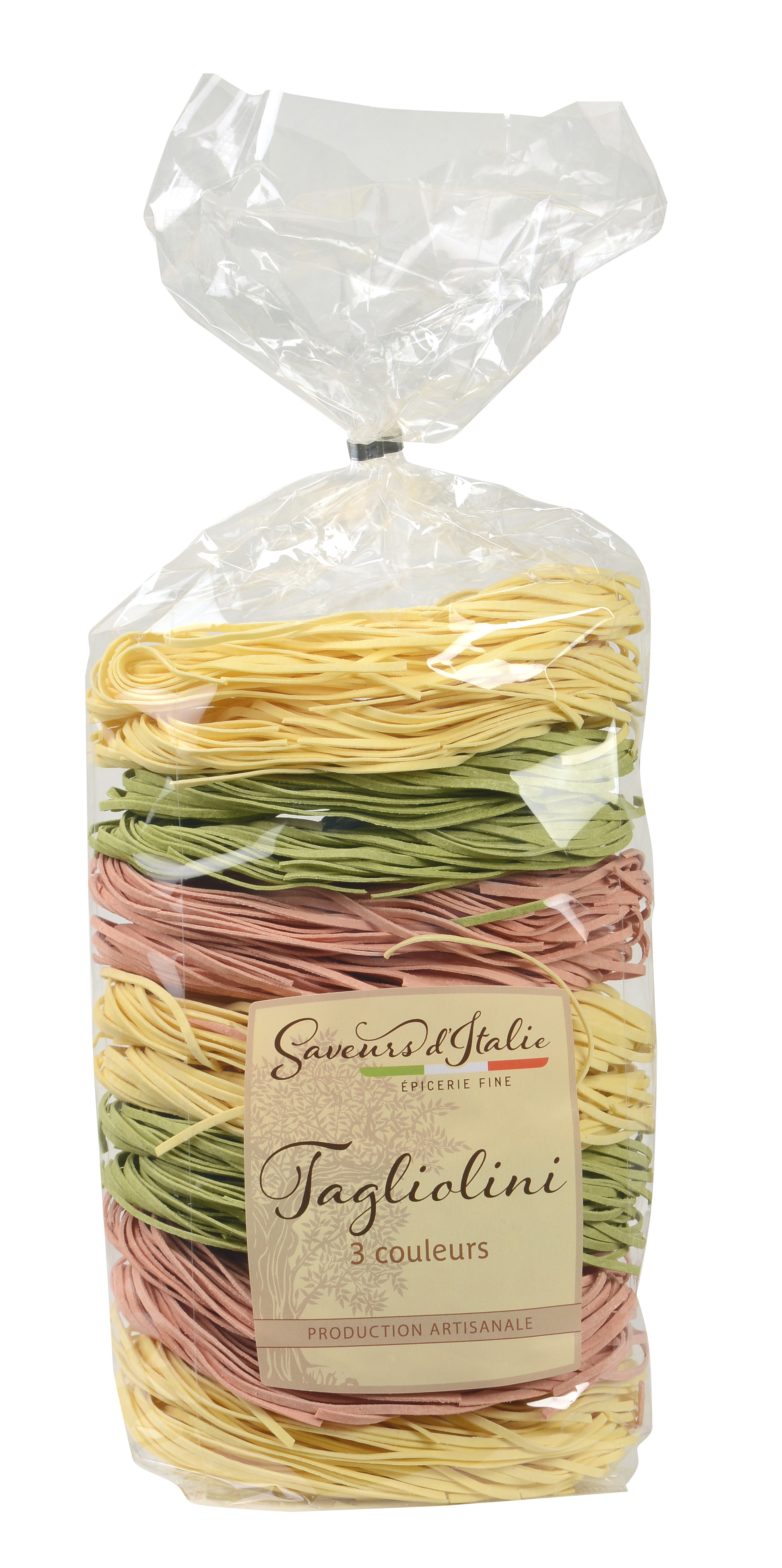 TAGLIOLINI 3 COLORS WITH EGGS (NATURE, SPINACH, TOMATO)
