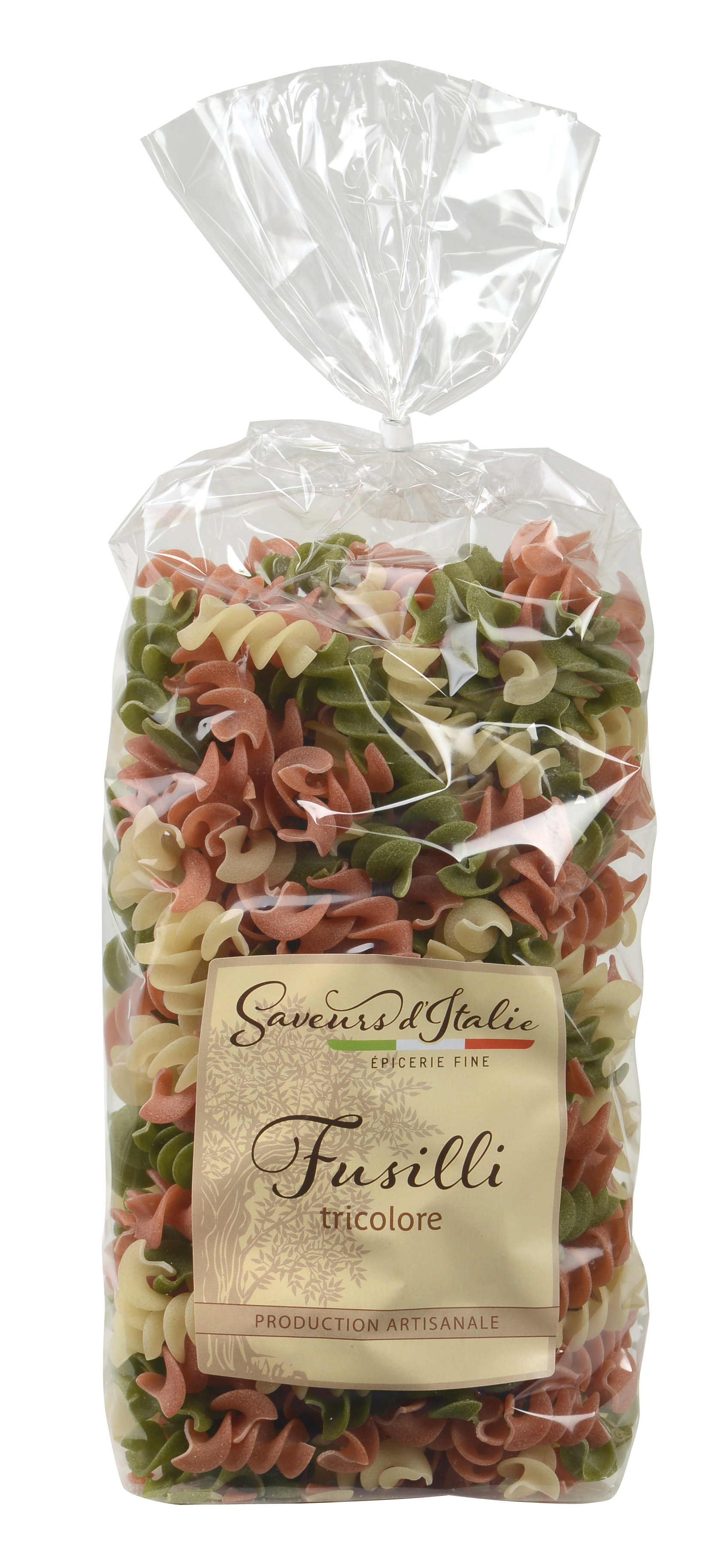 FUSILLI 3 COLORS WITH EGGS (NATURE, SPINACH, TOMATO)